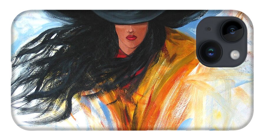 Cowgirl iPhone Case featuring the painting Brushstroke Cowgirl by Lance Headlee
