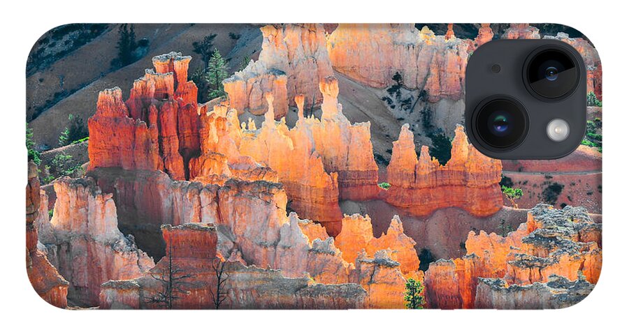 Red iPhone 14 Case featuring the photograph Bryce Canyon at Sunrise by Ginger Wakem