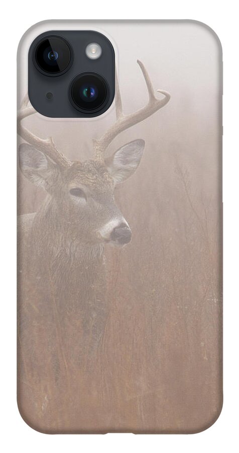 Kansas iPhone 14 Case featuring the photograph Buck in fog by Rob Graham