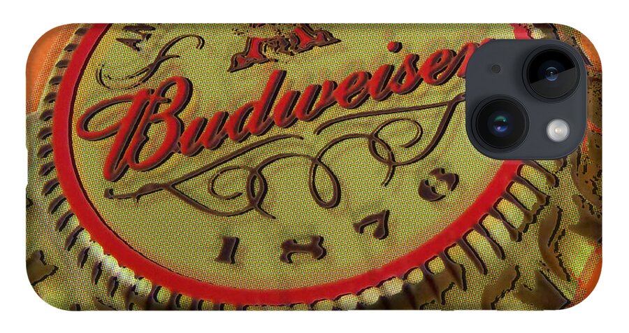 Budweiser iPhone 14 Case featuring the painting Budweiser Cap by Tony Rubino