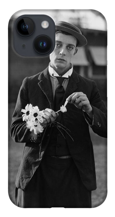 Movie Poster iPhone 14 Case featuring the photograph Buster Keaton Portrait by Georgia Fowler