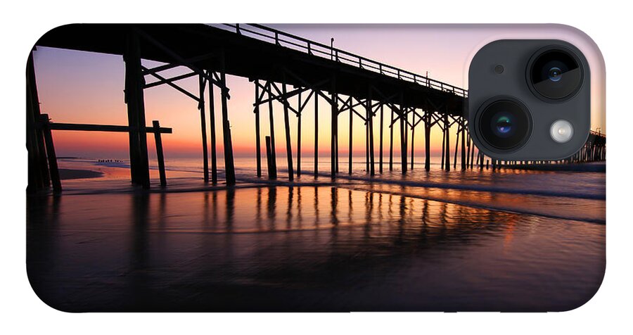 North iPhone 14 Case featuring the photograph North Carolina Beach Pier - Sunrise by Wayne Moran