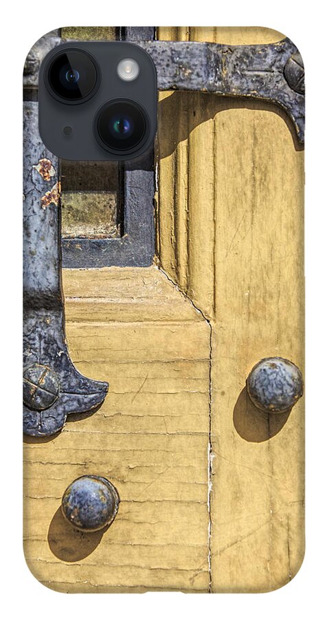 Aged iPhone 14 Case featuring the photograph Castle Door III by David Letts