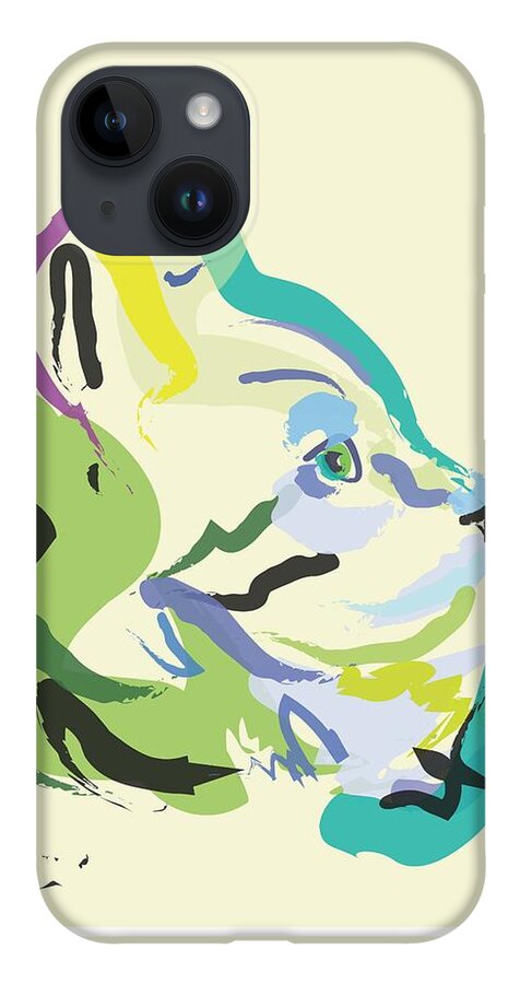 Pet iPhone 14 Case featuring the painting Cat Lisa by Go Van Kampen