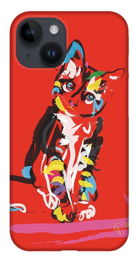 Pet iPhone 14 Case featuring the painting Cat Prins by Go Van Kampen