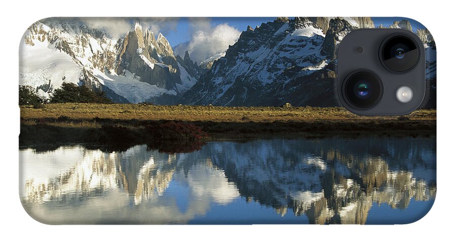 Feb0514 iPhone 14 Case featuring the photograph Cerro Torre And Fitzroy At Dawn by Colin Monteath