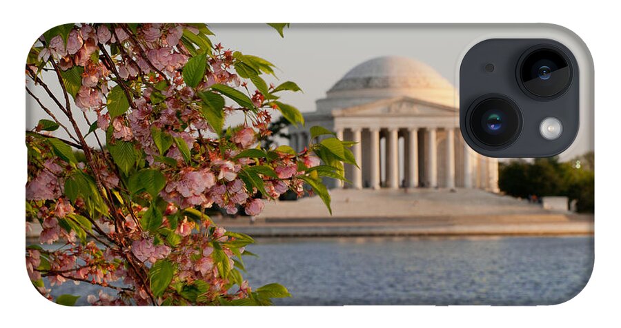 America iPhone Case featuring the photograph Cherry Blossoms and the Jefferson Memorial 3 by Mitchell R Grosky