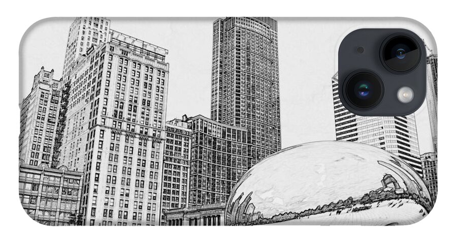 Chicago Bean iPhone Case featuring the digital art Chicago Bean Millennuim Par by Dejan Jovanovic