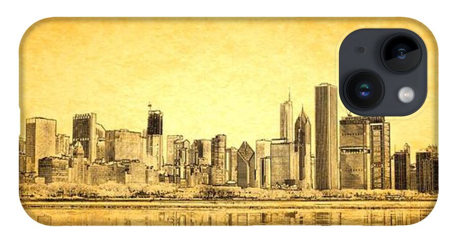 Chicago Panorama iPhone 14 Case featuring the photograph Chicago Sunrise by Dejan Jovanovic