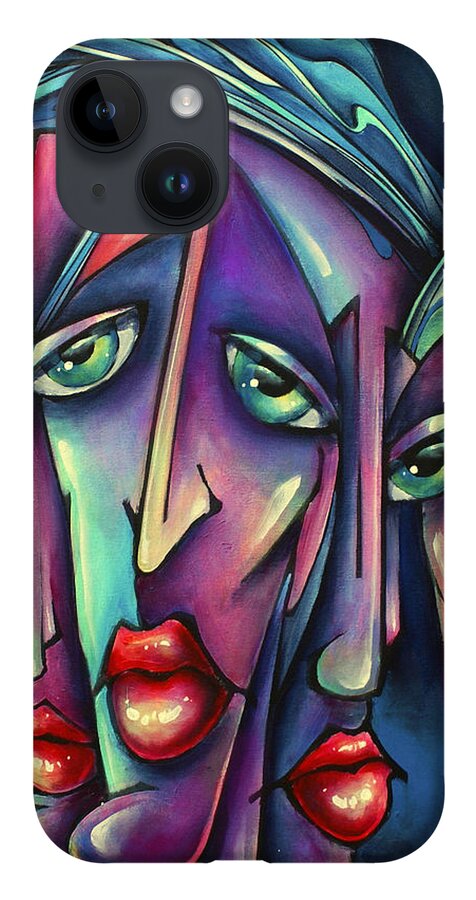 Portrait iPhone Case featuring the painting 'Choosing sides' by Michael Lang