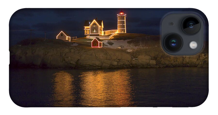 Atlantic iPhone 14 Case featuring the photograph Christmas at the Nubble by Steven Ralser