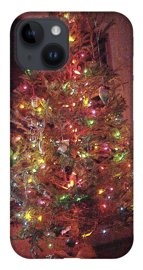 Red iPhone 14 Case featuring the photograph Christmas Tree Memories, Red by Carol Whaley Addassi
