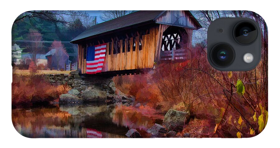 Autumn iPhone Case featuring the photograph CilleyVille covered bridge by Jeff Folger