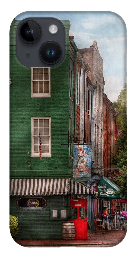 Baltimore iPhone 14 Case featuring the photograph City - Baltimore - Fells Point MD - Bertha's and The Greene Turtle by Mike Savad