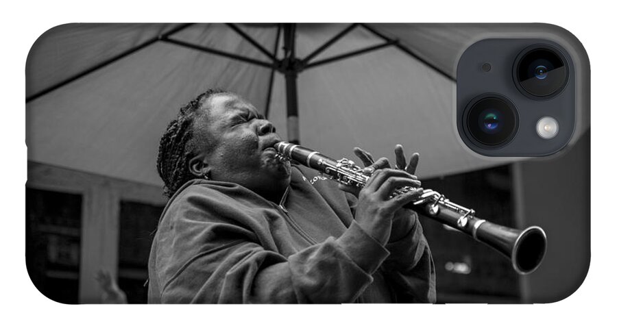 Jazz In The Streest Of New Orleans iPhone 14 Case featuring the photograph Clarinet Player in New Orleans by David Morefield