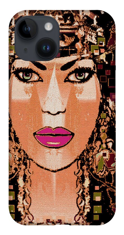 Cleopatra iPhone 14 Case featuring the mixed media Cleopatra by Natalie Holland