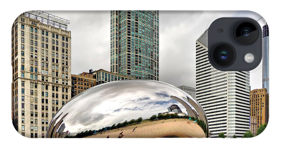 Cloud Gate iPhone Case featuring the photograph Cloud Gate in Chicago by Mitchell R Grosky