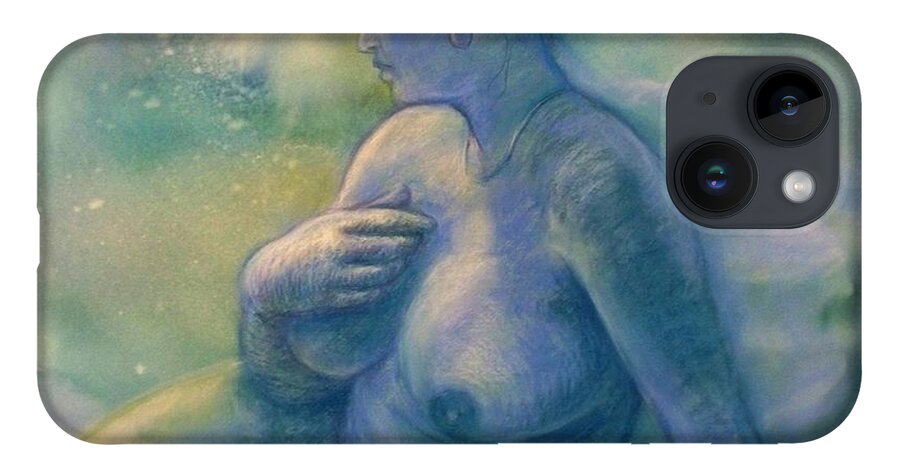 Nude iPhone 14 Case featuring the pastel Cloud Goddess by Marian Berg