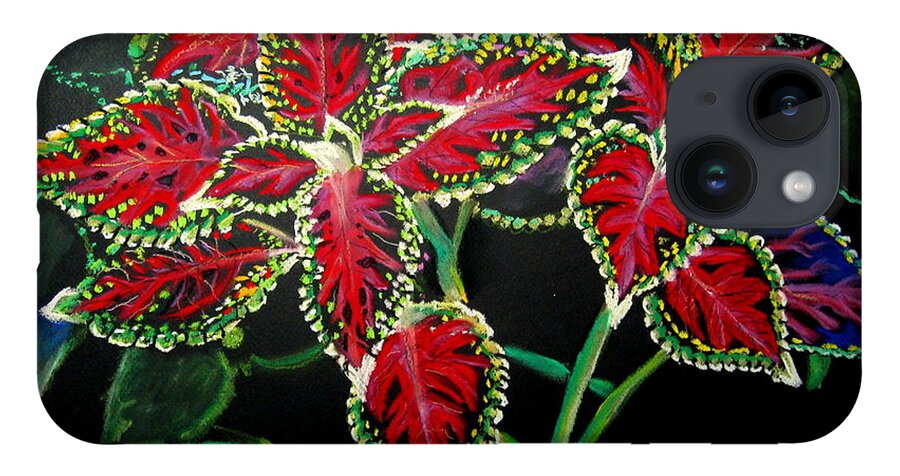 Flower Art iPhone 14 Case featuring the pastel Coleus by Mike Benton