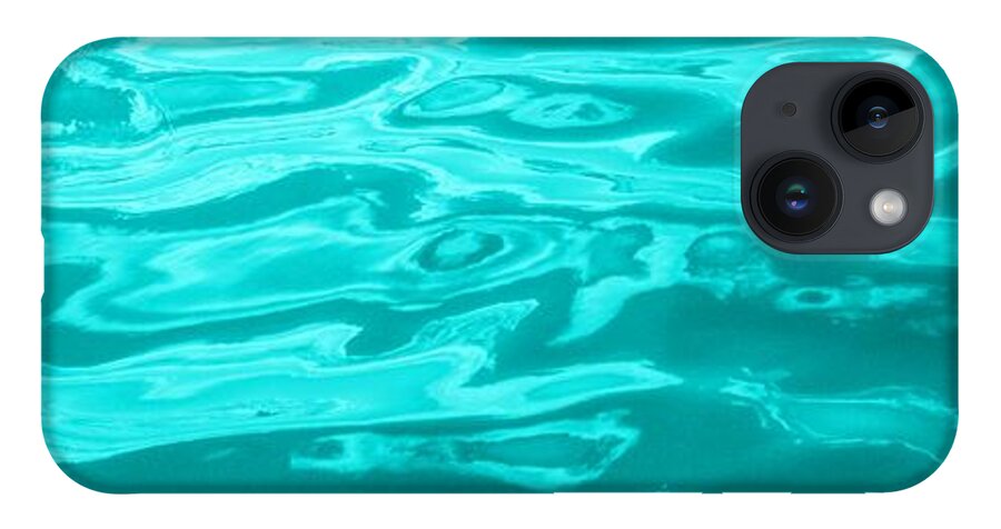 Wall Art iPhone 14 Case featuring the digital art Colored Wave Blue Long by Stephen Jorgensen
