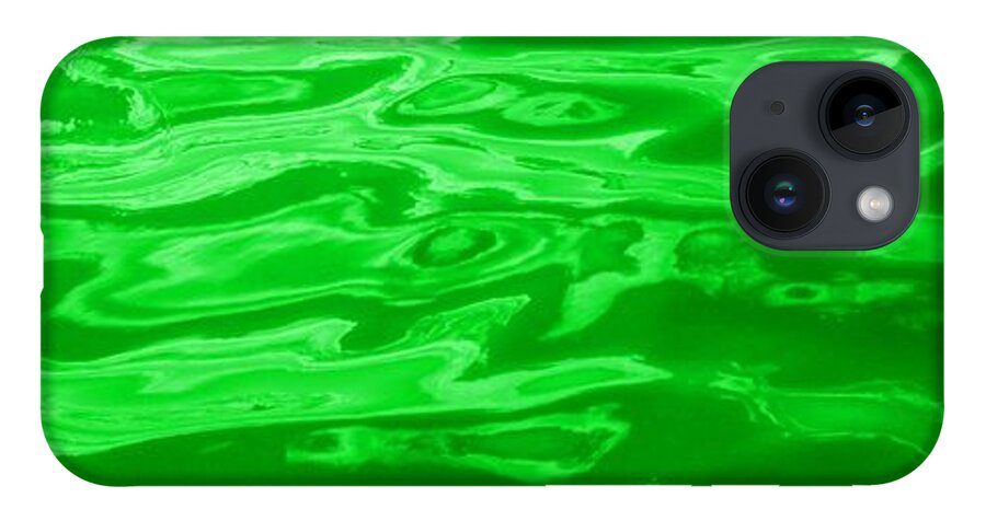 Wall Art iPhone Case featuring the photograph Colored Wave Long Green by Stephen Jorgensen