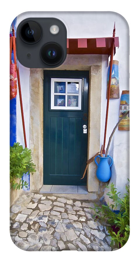 Obidos iPhone 14 Case featuring the photograph Colorful Door of Obidos by David Letts