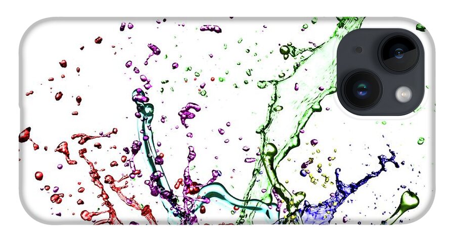Nobody iPhone 14 Case featuring the photograph Colourful Splashes by Wladimir Bulgar