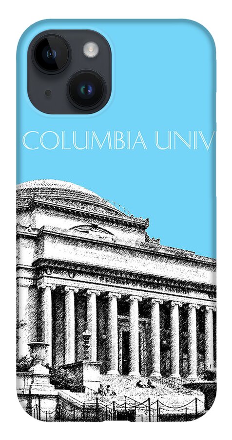 University iPhone 14 Case featuring the digital art Columbia University - Sky Blue by DB Artist