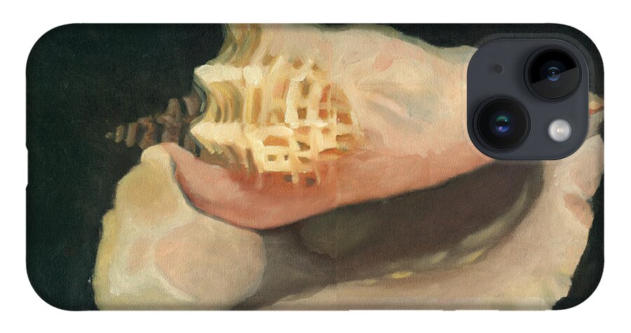 Queen Conch Shell iPhone 14 Case featuring the painting Conch by Katherine Miller
