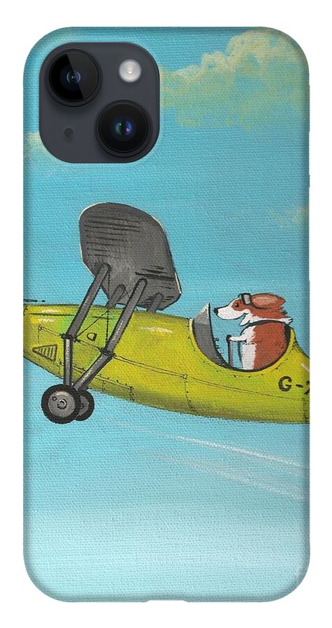 Print iPhone Case featuring the painting Corgi Aviator by Margaryta Yermolayeva