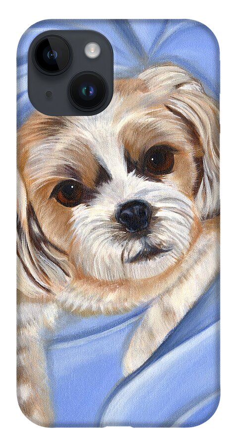 Pets iPhone 14 Case featuring the painting Corky by Kathie Camara