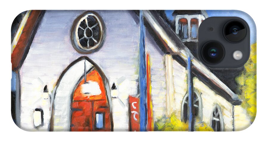 Church iPhone Case featuring the painting Corvallis Arts Center by Mike Bergen