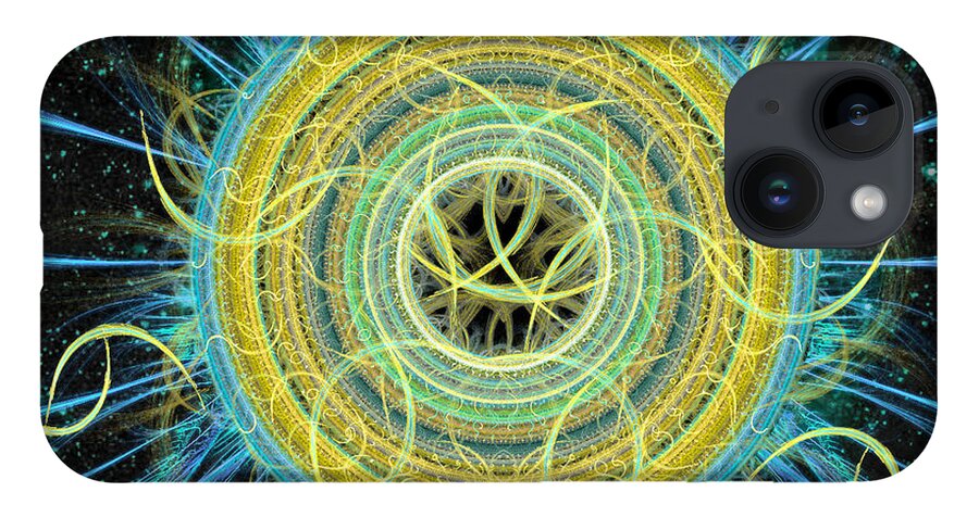 Abstract iPhone Case featuring the digital art Cosmic Circle Fusion by Shawn Dall