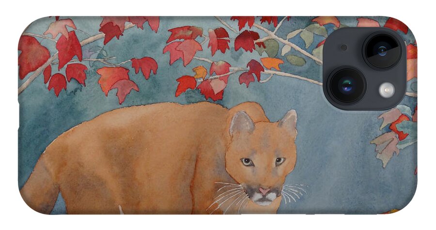 Cougar iPhone 14 Case featuring the painting Cougar by Laurel Best