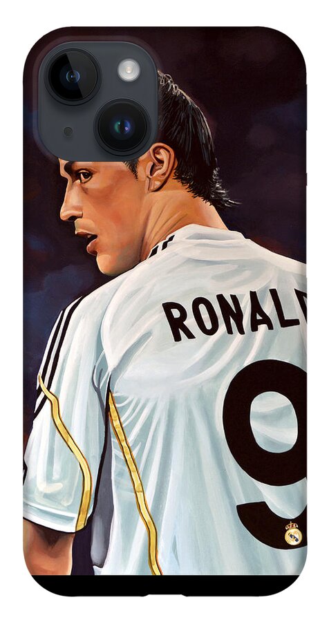 Real Madrid iPhone Case featuring the painting Cristiano Ronaldo by Paul Meijering