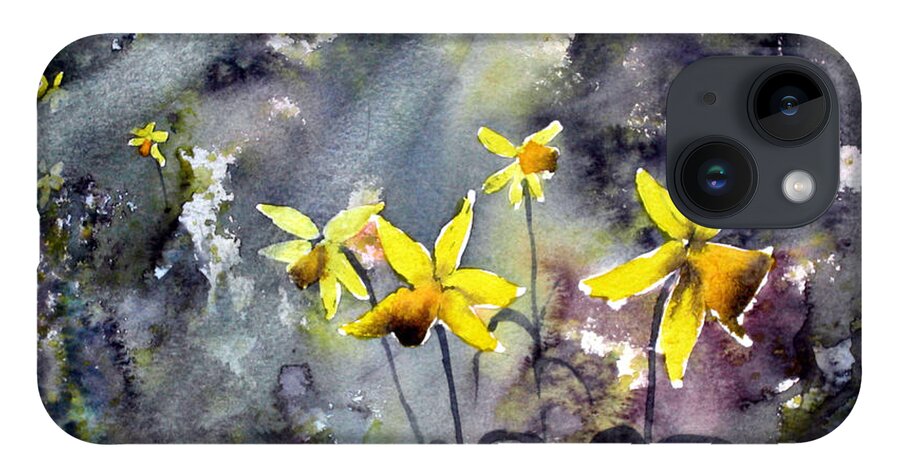 Glenn Marshall Artist iPhone Case featuring the painting Daffodils of Hope by Glenn Marshall