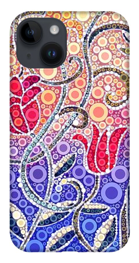 Digital iPhone Case featuring the digital art Dancing Flowers at Sunrise by Linda Bailey