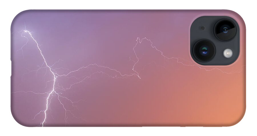 Kansas iPhone 14 Case featuring the photograph Dawn Lightning by Rob Graham