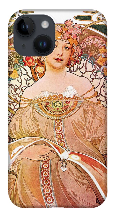 Alphonse Mucha iPhone 14 Case featuring the painting Daydream by Alphonse Mucha