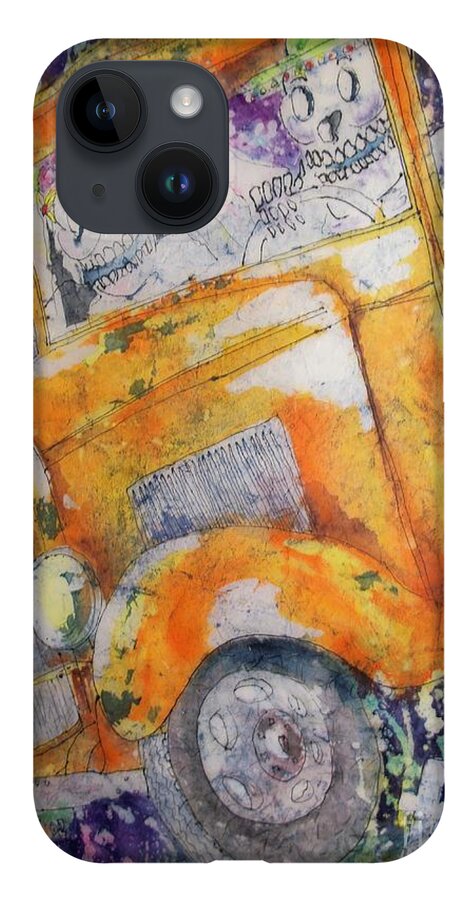 Day Of The Dead iPhone 14 Case featuring the painting Dia de los Muertos II by Carol Losinski Naylor