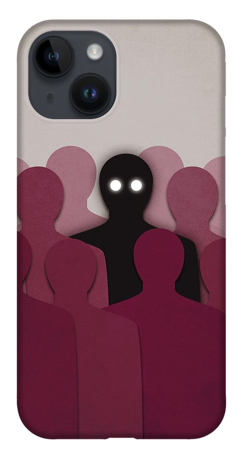 Alone iPhone 14 Case featuring the photograph Different And Alone In Crowd by Boriana Giormova