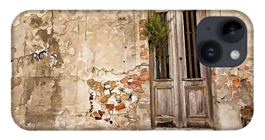 Abandon iPhone 14 Case featuring the photograph Dilapidated Brown Wood Door of Portugal II by David Letts