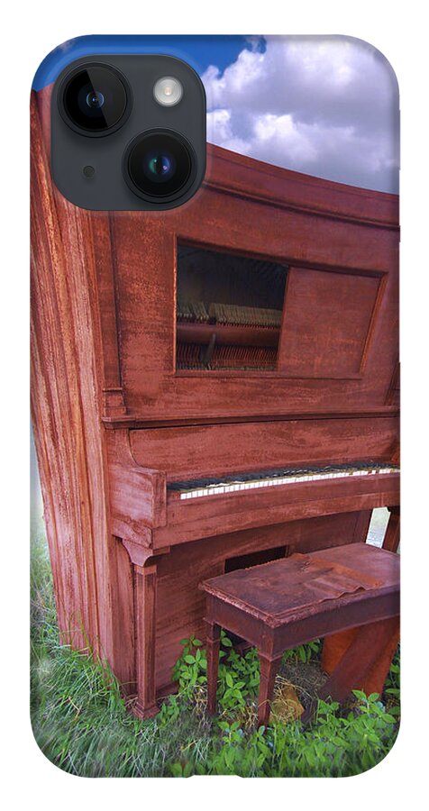 Distorted Upright Piano iPhone 14 Case featuring the photograph Distorted Upright Piano by Mike McGlothlen
