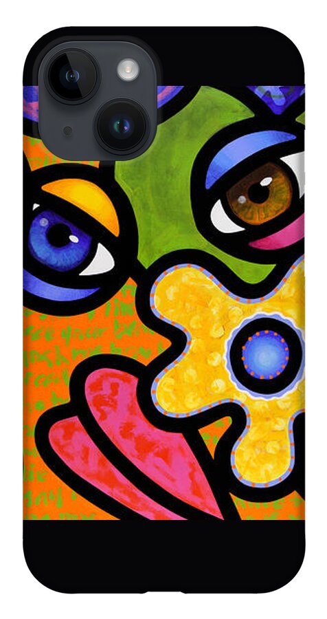 Abstract iPhone 14 Case featuring the painting Double Take by Steven Scott
