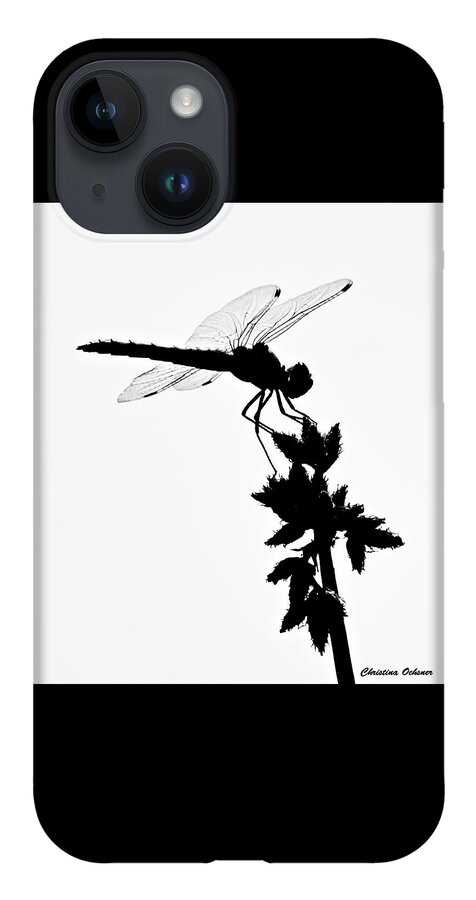 Dragonfly Silhouette iPhone 14 Case featuring the photograph Dragonfly Silhouette by Christina Ochsner