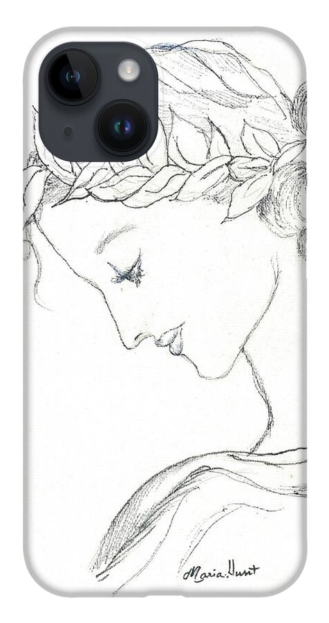 Muse iPhone 14 Case featuring the drawing Dreaming of the Dance by Maria Hunt
