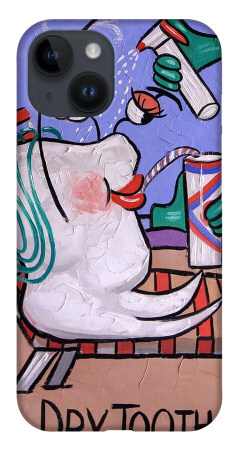 Dry Tooth iPhone 14 Case featuring the painting Dry Tooth Dental Art By Anthony Falbo by Anthony Falbo