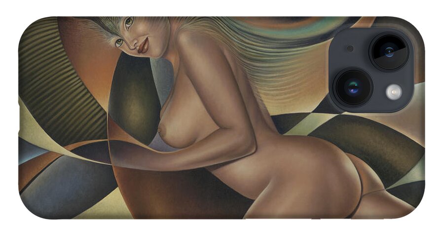 Nude-art iPhone Case featuring the painting Dynamic Queen 4 by Ricardo Chavez-Mendez