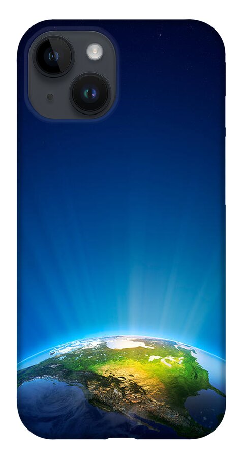 Earth iPhone 14 Case featuring the photograph Earth Radiant Light Series - North America by Johan Swanepoel