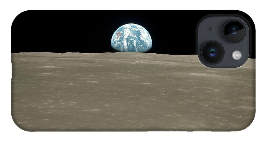 Earth iPhone 14 Case featuring the photograph Earthrise Over Moon by Nasa